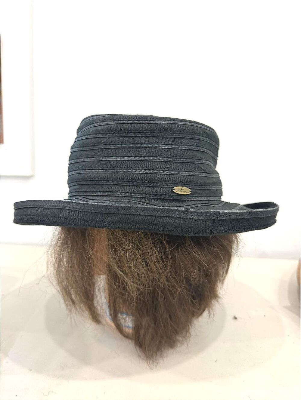 Vintage Liz Claiborne Black Wide Brim Sun Hat